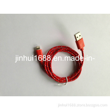 Corlorful Febric Knitted Charging USB Cable for iPhone5